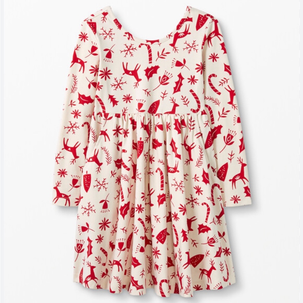 Hanna Andersson Celebration Skater Dress size 6-7 Holiday Christmas